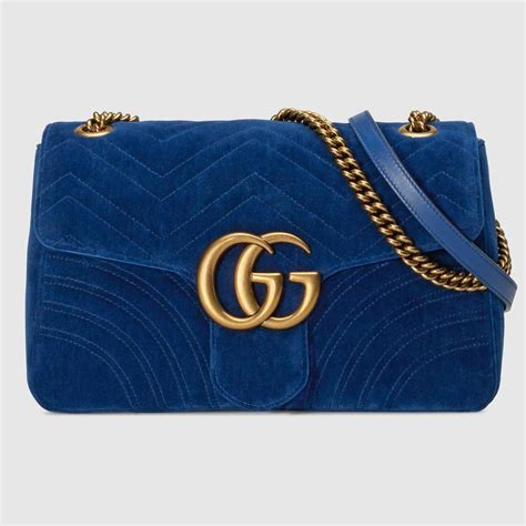 gucci marmont velvet blue